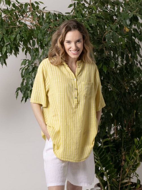 Woman striped cotton shirt  Bambu