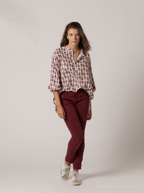 Blusa oversize estampada fluida Rosa