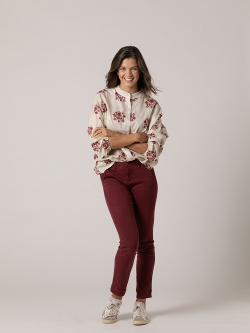 Woman Best quality chino pants  Bordeaux