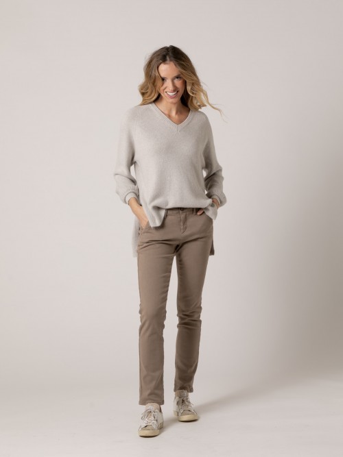 Woman Best quality chino pants  Taupe
