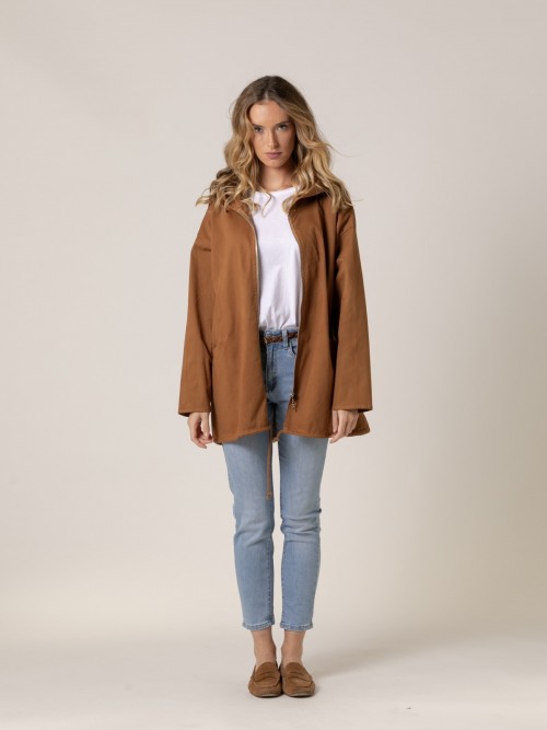 Parka de algodón 100% peach touch Camel