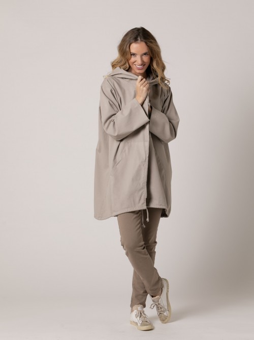 Parka oversize algodón 100% peach touch Beige