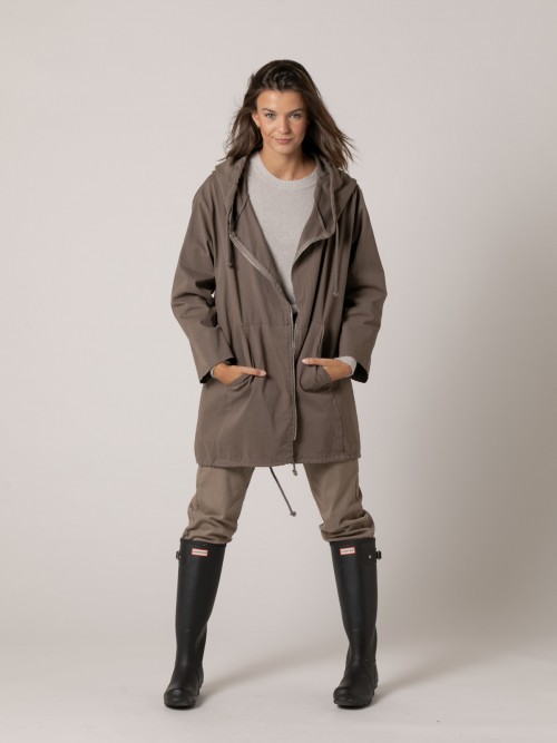 Parka oversize algodón 100% peach touch Taupe