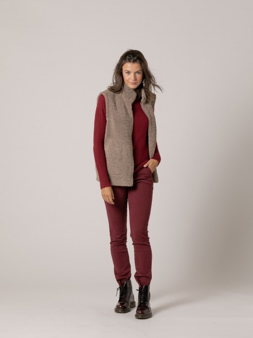 Woman terry vest Taupe