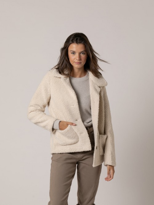 Woman Terry jacket with lapels and buttons Marfil