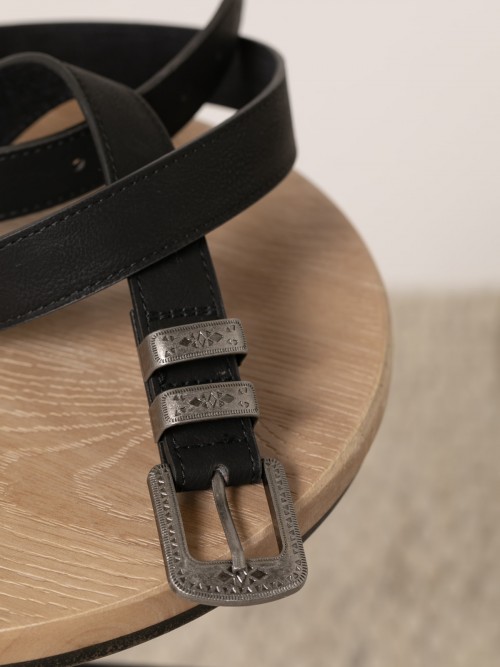 Woman leash belt Black