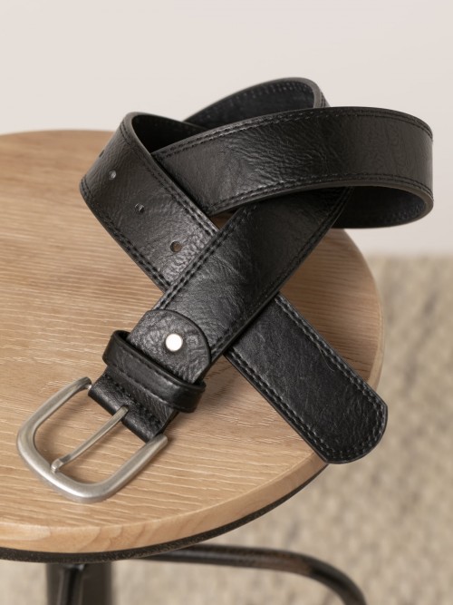 Woman Smooth leather belt Black