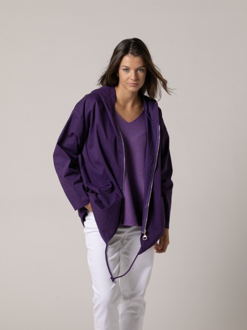 Parka de algodón 100% peach touch Violeta