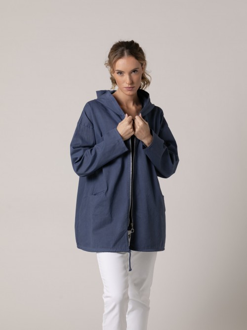 Parka de algodón 100% peach touch Azul