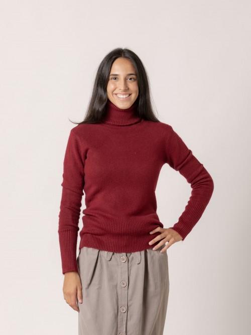 Woman Must-have turtleneck sweater Bordeaux