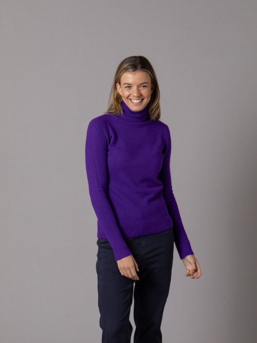 Woman Must-have turtleneck sweater Violet
