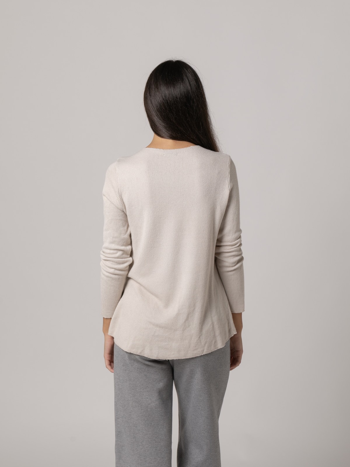Woman Lightweight V-neck sweater Beige
