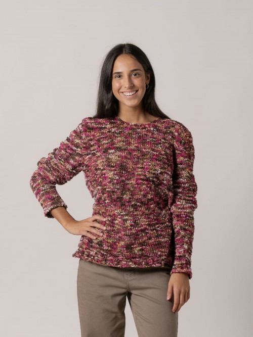 Jersey hilo combinado mezcla Rosa