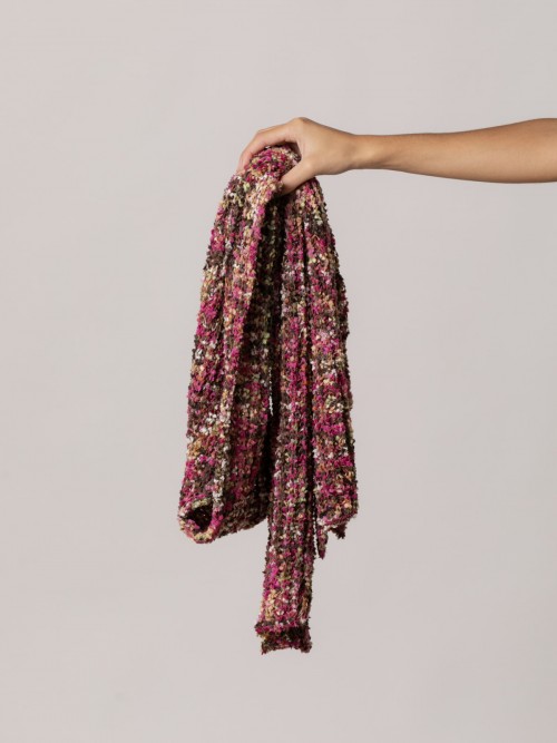 Woman Combined yarn mix scarf Pink