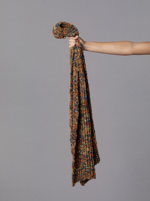 Woman Combined yarn mix scarf Green