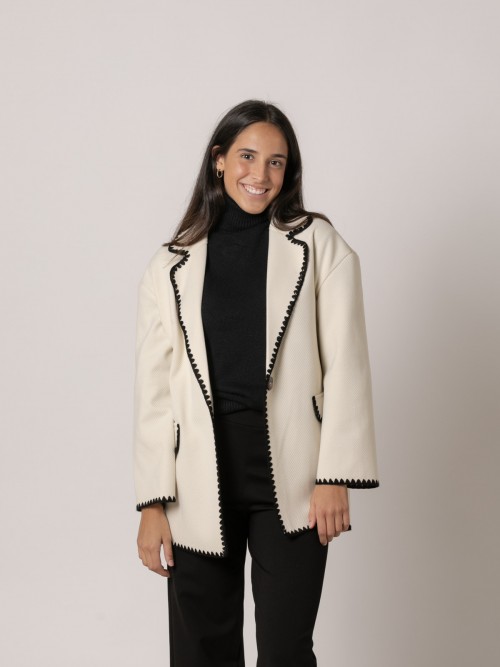 Woman Trimmed jacket White