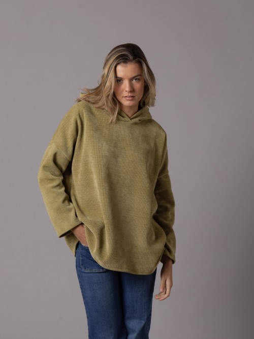 Woman Soft comfortable hooded sweatshirt Olive