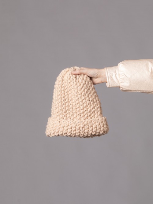 Woman Handmade knitted hat  Beigecolour