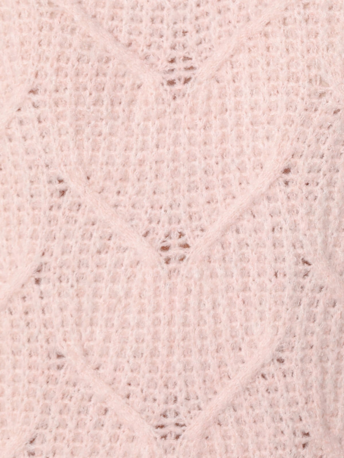 Woman Herringbone detail sweater with round neckline  Pinkcolour
