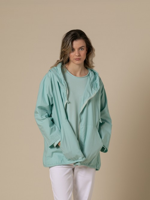 Overcoat cotton 100% casual style color Aqua