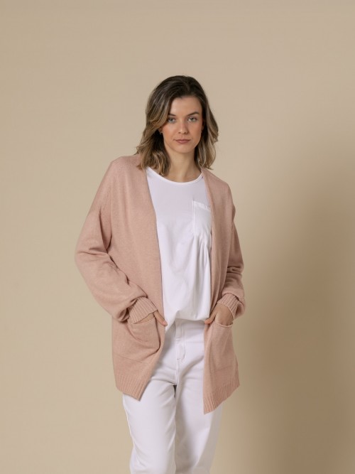 Woman Two-pocket cotton jacket  Pinkcolour