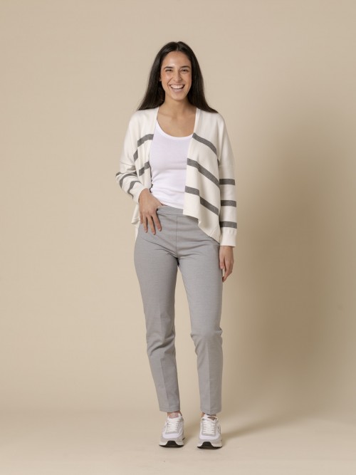 Woman Comfort fit cotton office trousers  Grey Clarocolour