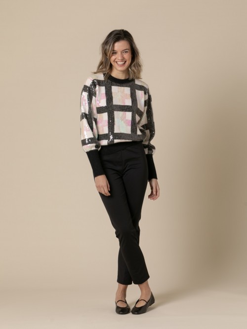 Woman Comfort fit cotton office trousers  Blackcolour