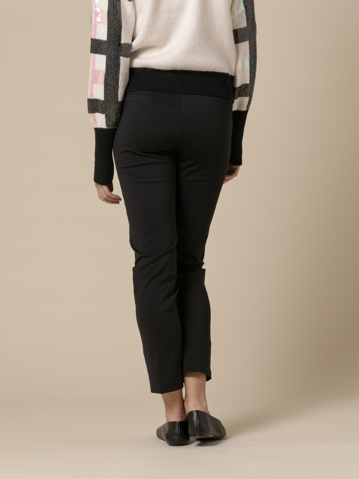 Woman Comfort fit cotton office trousers  Blackcolour