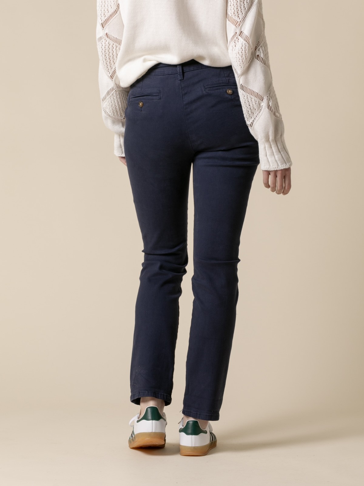 Woman Best quality chino pants Blue Navycolour