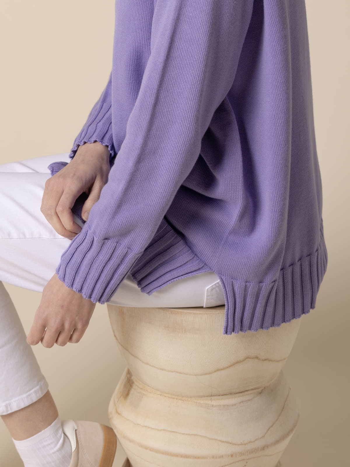 Woman Rita oversized 100% cotton knit jacket  Violetcolour