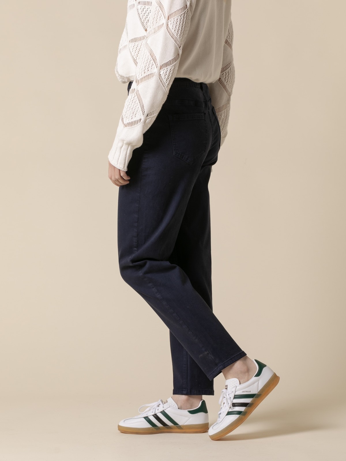 Woman Best quality mom fit trousers Blue Navycolour