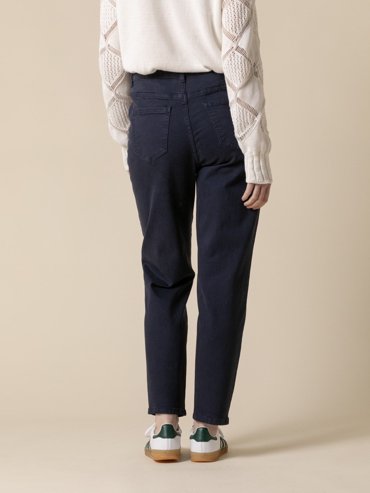 Woman Best quality mom fit trousers Blue Navycolour