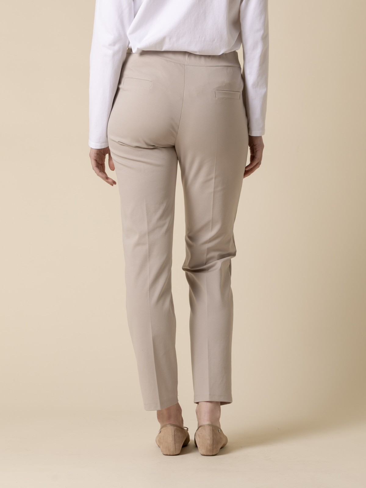 Woman Comfort fit cotton office trousers  Beigecolour