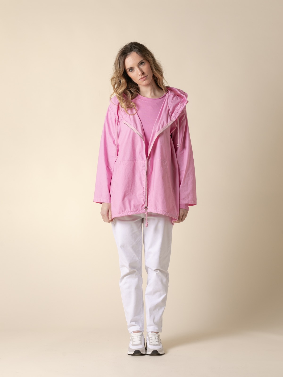 Overcoat cotton 100% casual style color Fucsia