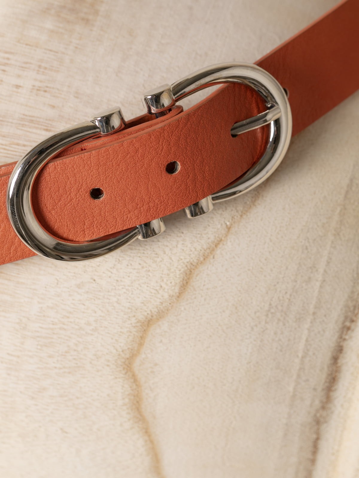 Woman Double buckle belt  Orangecolour