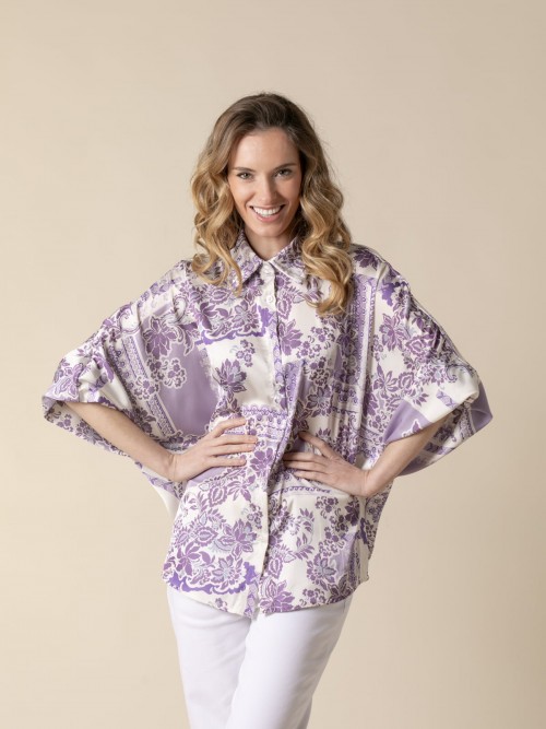 Woman Printed shirt  Violetcolour