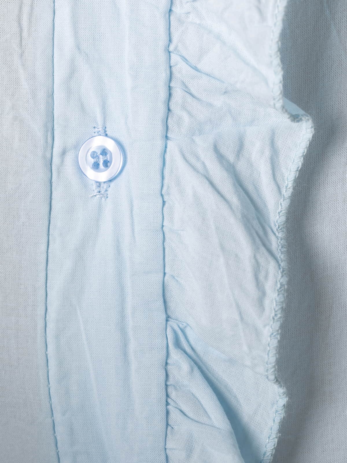 Woman Cotton voile blouse with ruffle detail  Blue Clarocolour