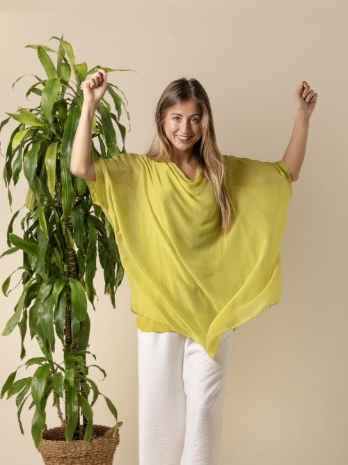 Woman Oversized fluid blouse  Pistachocolour