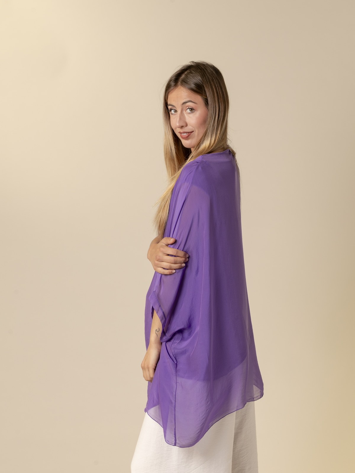 Woman Oversized fluid blouse  Violetcolour