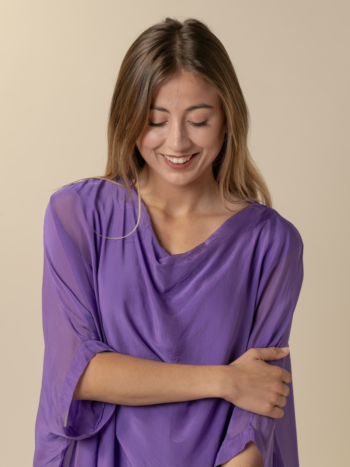 Woman Oversized fluid blouse  Violetcolour