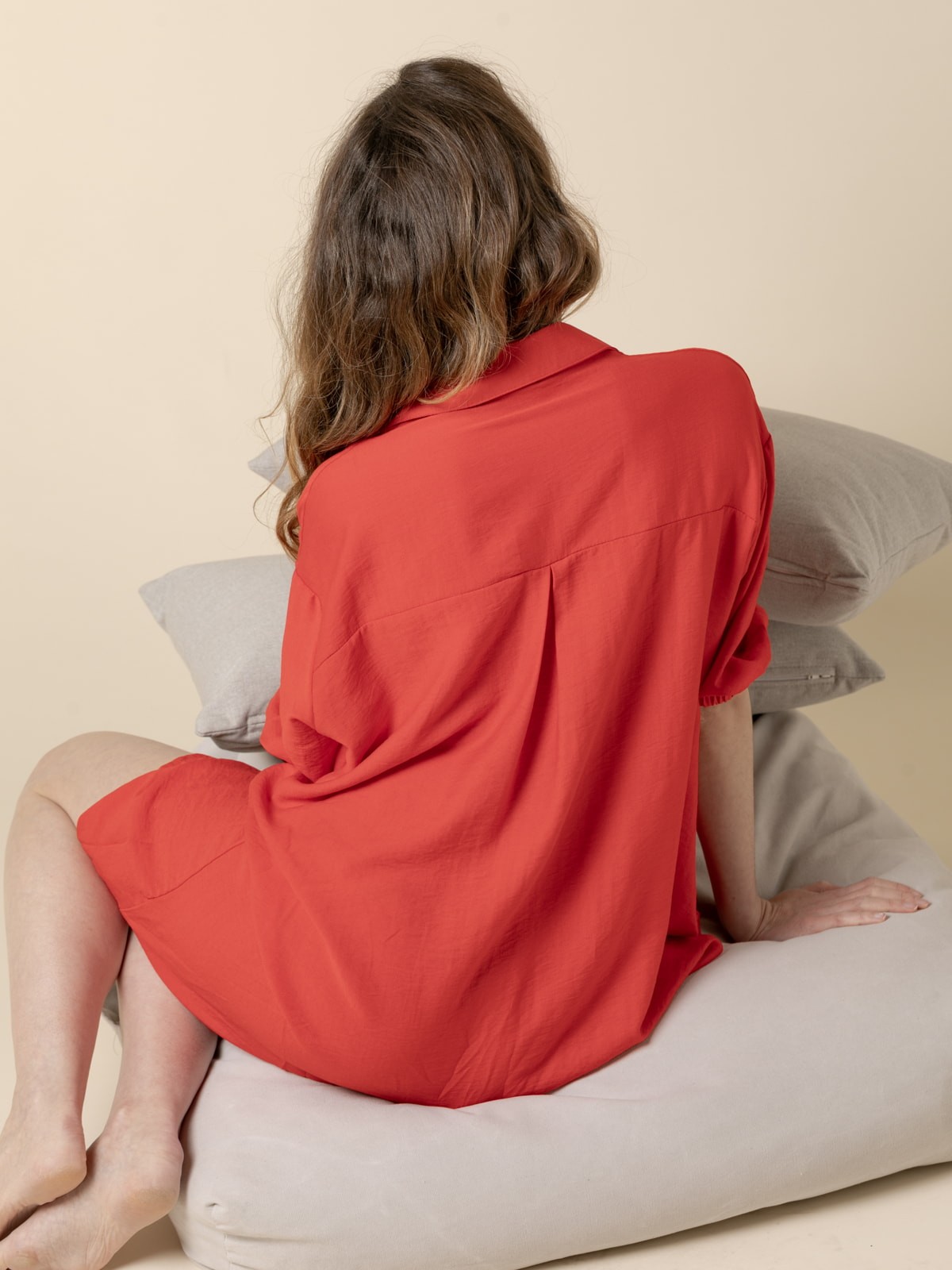 Woman Comfy flowy dress  Redcolour