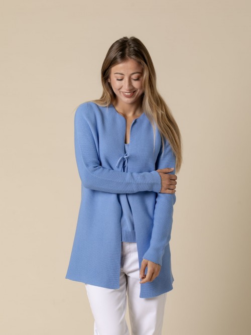Woman Angela jacket 100% cotton knit  Bluecolour