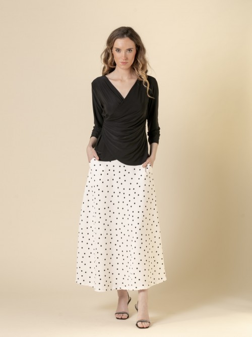 Woman Long speckled print skirt  Marfilcolour