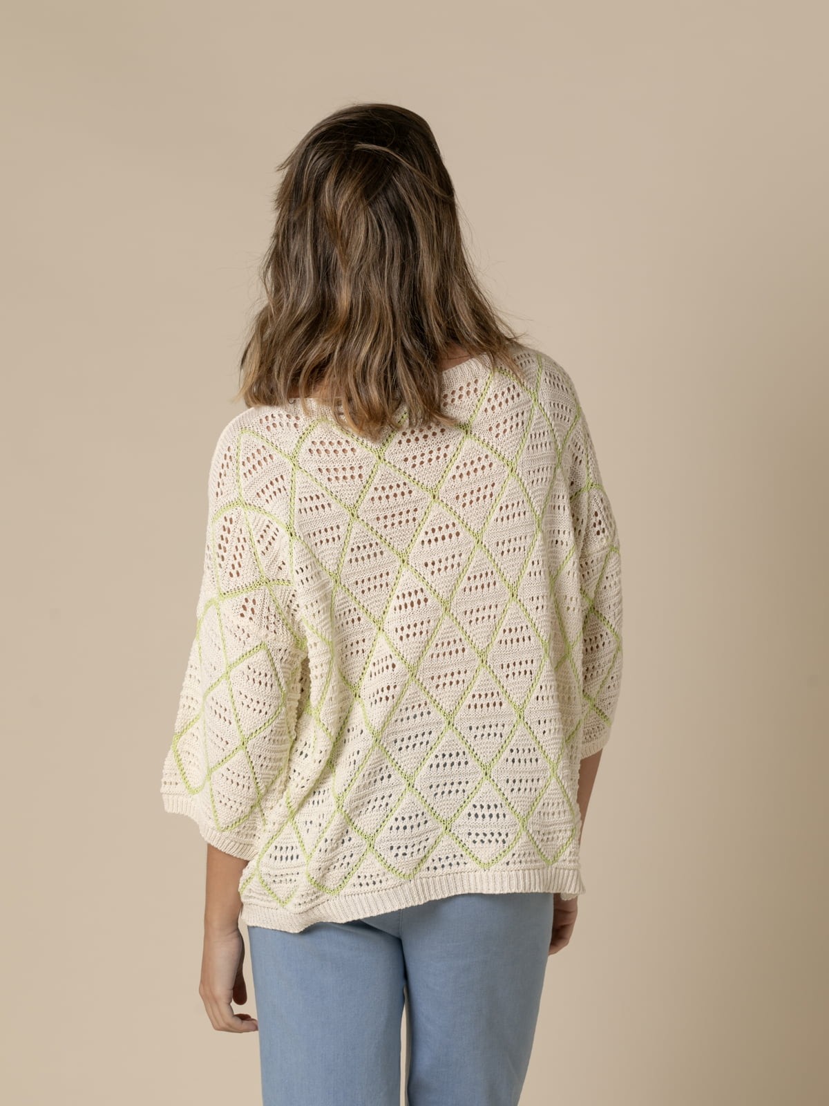 Woman Sweater with white rhombuses Limacolour