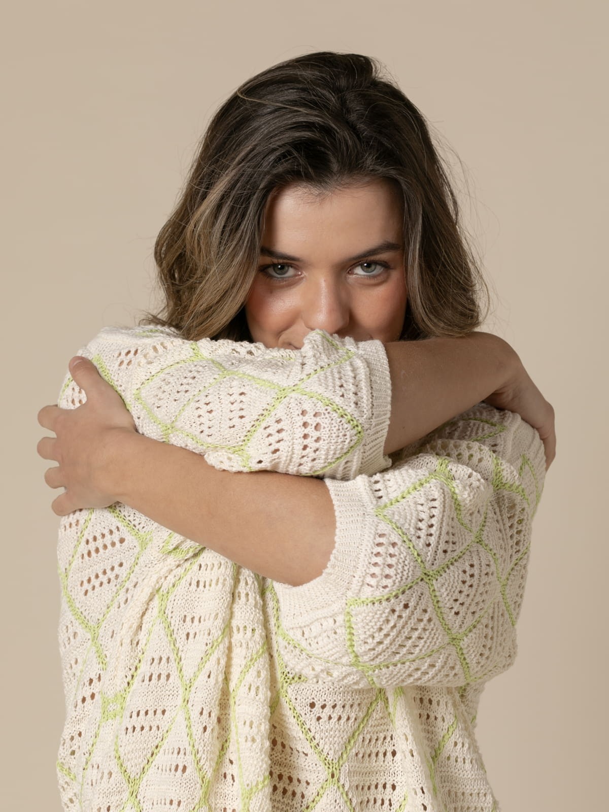 Woman Sweater with white rhombuses Limacolour