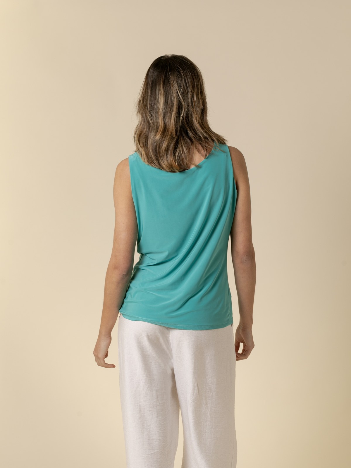 Woman Plain sleeveless t-shirt  Aquacolour