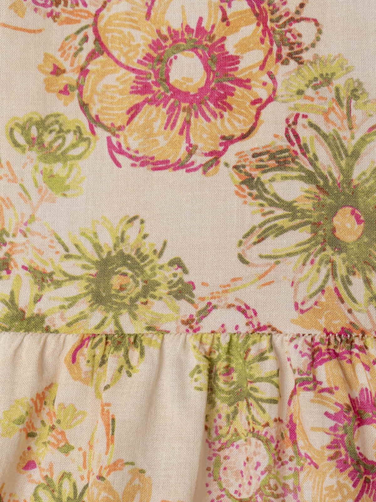 Camisa estampada flores algodón color Lima
