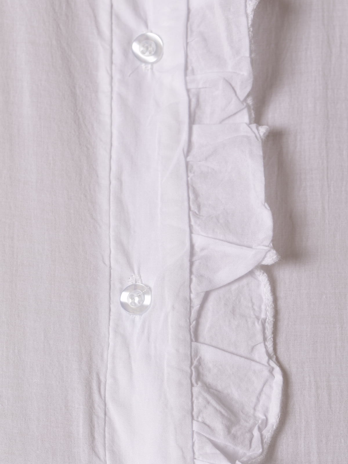 Blusa cotton voile detalle volante color Blanco