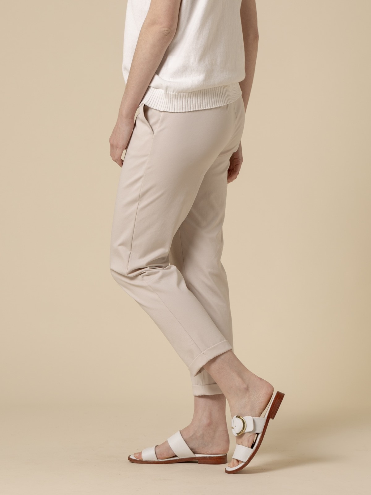 Woman Comfy ankle-length pants  Beigecolour
