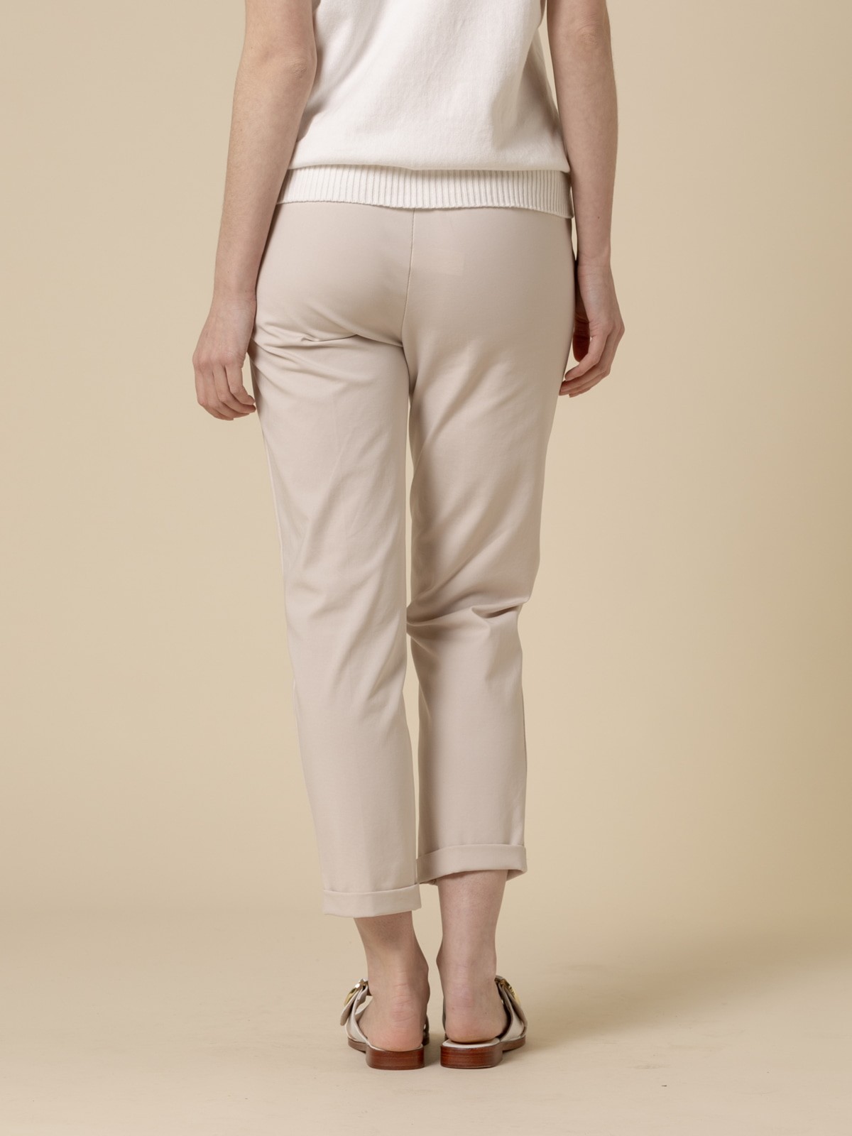 Woman Comfy ankle-length pants  Beigecolour